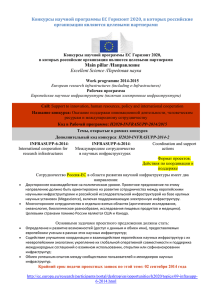 Конкурсы научной программы ЕС Горизонт 2020, в которых российские