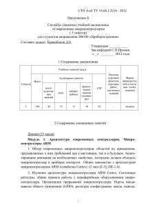 СТО АлтГТУ 16.68.1.2216 - 2012 Приложение Б Силлабус (памятка) учебной дисциплины