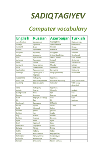 SADIQTAGIYEV Computer vocabulary English