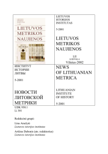 Lietuvos Metrikos naujienos
