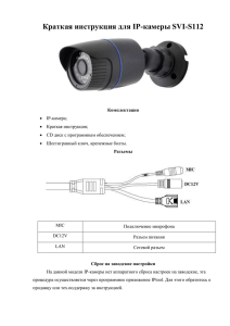 Краткая инструкция для IP-камеры SVI