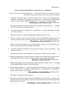Приложение 1  Ключ для определения Ивовых в окрестностях г. Хабаровска