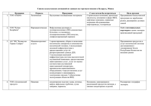 Список казахстанских компаний по заявкам на торговую миссию