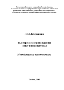 опыт и перспективы», Добрынина Н.М., 2013.