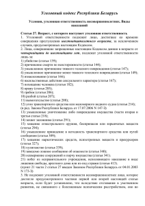 Уголовный кодекс Республики Беларусь. Условия