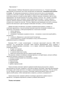 Приложение 7. Предложенная  Любовью Балакиной, педагогом-психологом, из г. Тольятти методика