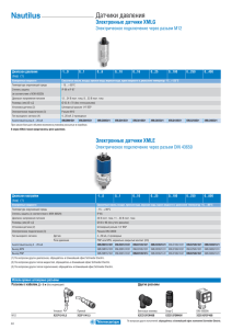 Nautilus Датчики давления Электронные датчики XMLG Электрическое подключение через разъем M12