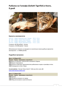 Рыбалка на Голиафа (Goliath Tigerfish) в Конго, 8 дней
