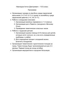 Невлюдов Антон Дмитриевич – 10 Б класс Программа