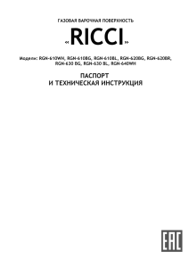 Встраиваемая газовая варочная поверхность RICCI RGN–610