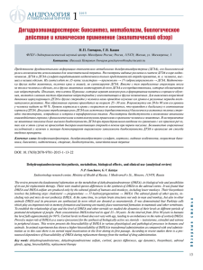Дегидроэпиандростерон: биосинтез, метаболизм