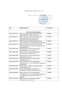 Прейскурант медицинских услуг с 12.01.2015 г.