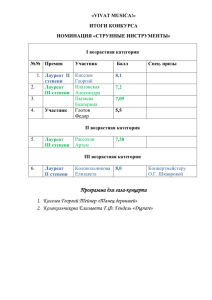 Программа для гала-концерта 1. Киселев Георгий Тейнер