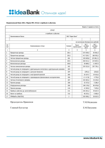 Отчет о прибыли и убытках на 1 октября 2013 г.