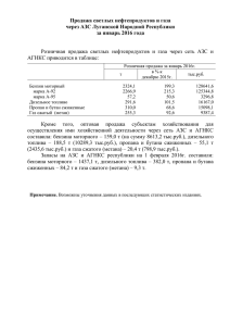 Продажа светлых нефтепродуктов и газа через АЗС Луганской