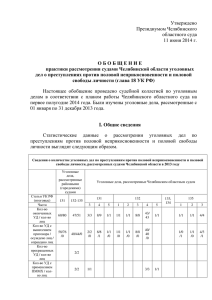 Утверждено Президиумом Челябинского областного суда 11