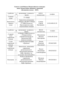 Список судей Финала Всероссийского конкурса юных