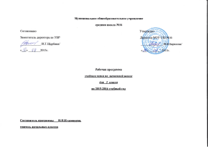Аннотация к рабочей программе по русскому языку 2 класса