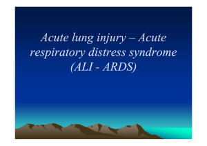 Acute lung injury – Acute respiratory distress syndrome (ALI