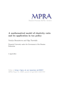 MPRA A mathematical model of elasticity ratio Munich Personal RePEc Archive