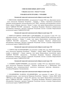 Список избранных депутатов Cобрания депутатов г. Канаш VI