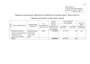 Приложение 19 к Закону Ханты-Мансийского автономного округа
