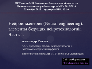 Нейроинженерия - Биологический факультет МГУ