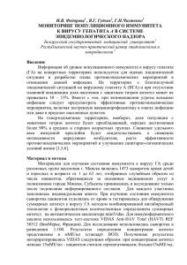 мониторинг популяционного иммунитета к вирусу гепатита а в