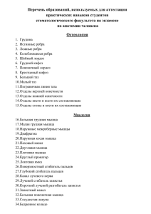 Стоматологический факультет перечень образований