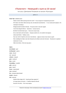 Конспект 13 урока Немецкого языка. Полиглот с