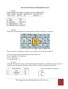 VISC diagnosticējošais darbs ķīmijā 9.klasei 2010./2011.m.g. 1