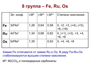 Химические свойства Fe