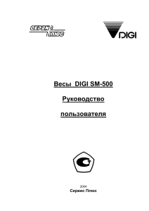 Весы DIGI SM-500 Руководство пользователя