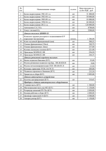 № п/п Наименование товара ед.изм. Цена продажи за ед без