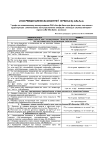 Тарифы My Alfa-bank_ru c 05.03.2015 - Альфа-Банк