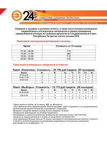 Пакет «Политика». Стоимость – 20 750 руб./неделя (97 выходов