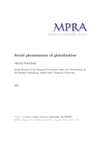 Social phenomenon of globalization