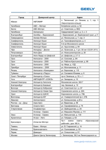 Список дилерских центров, участвующих в Кампании