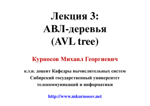Лекция 3: АВЛ-деревья (AVL tree)