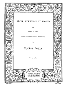 Eugene Bozza. Recit, Sicilienne et Rondo pour Basson et Piano