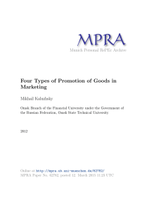 MPRA Four Types of Promotion of Goods in Marketing Munich Personal RePEc Archive