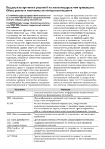 Поддержка принятия решений на железнодорожном транспорте