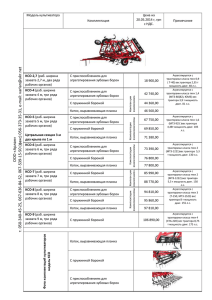 Модель культиватора Комплектация Цена на 20.05.2014 г, грн с