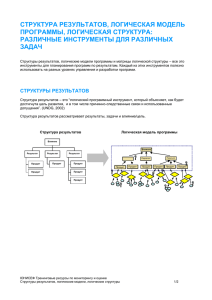 Структура результатов, логическая модель программы