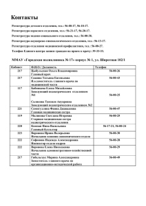 Контакты поликлиники - Городская поликлиника №17