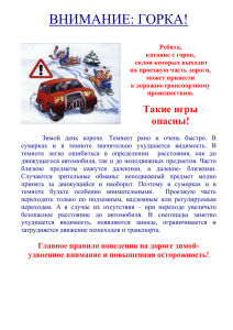 Правила безопасности на зимних дорогах