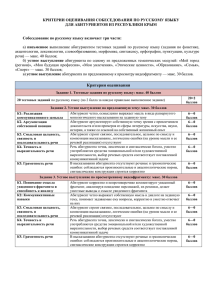 Критерии оценивания собеседования по Русскому языку для