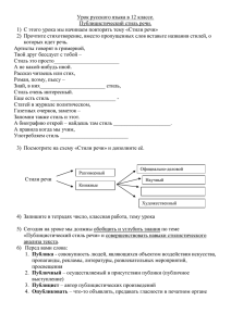 Урок русского языка в 12 классе. Публицистический стиль речи