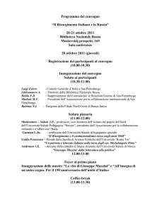 Programma del convegno “Il Risorgimento Italiano e la Russia”  20-21 ottobre 2011