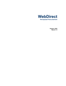 WebDirect Инструкция Пользователя